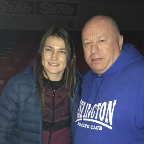 Lenny Hagland with Katie Taylor in Dublin (Irish Professional Boxer, WBA and IBF title holder)